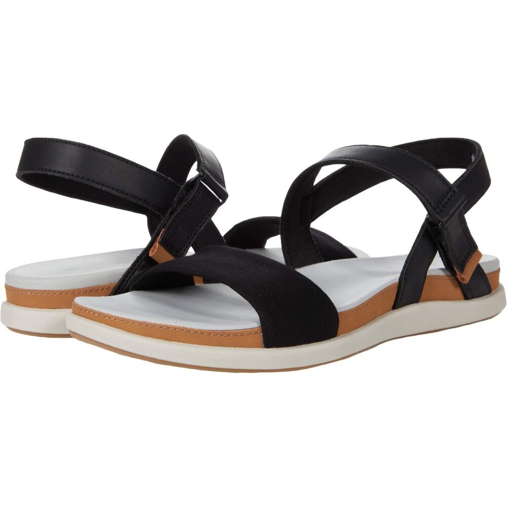 Clarks Women's Eliza Mae Sandal, Black Textile, 8